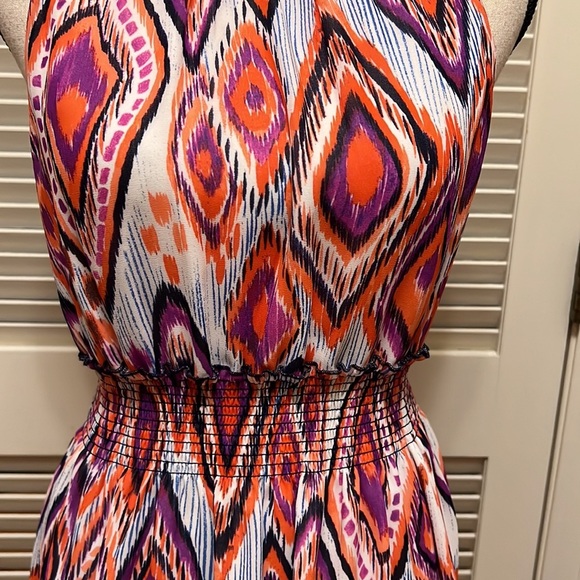 104. Trina Turk Mao Printed Dress in Purple - Picture 7 of 15